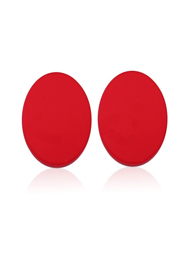 POYAMUSE Colorful Round Button Stud Earrings for Women 80s Style Neon Colorful Statement Earrings-red - Image 1